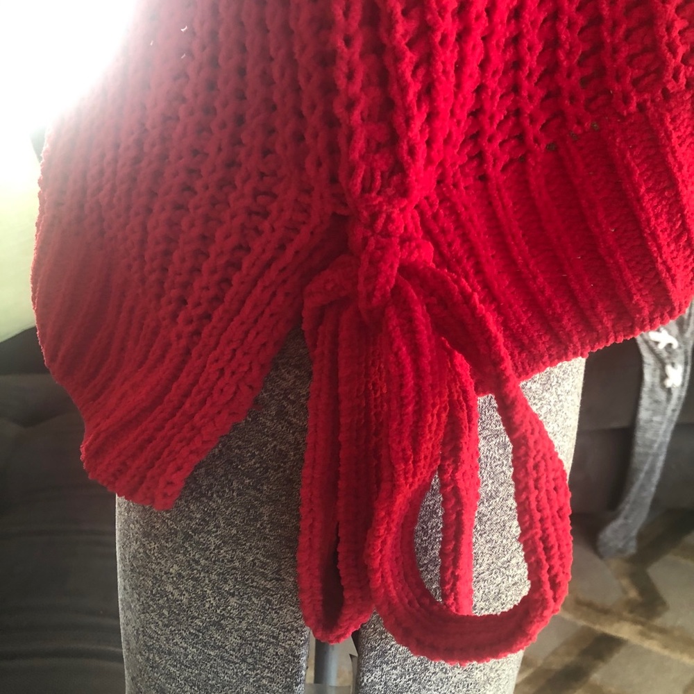 M XL XXL red  crop top sweater! - Picture 8 of 10